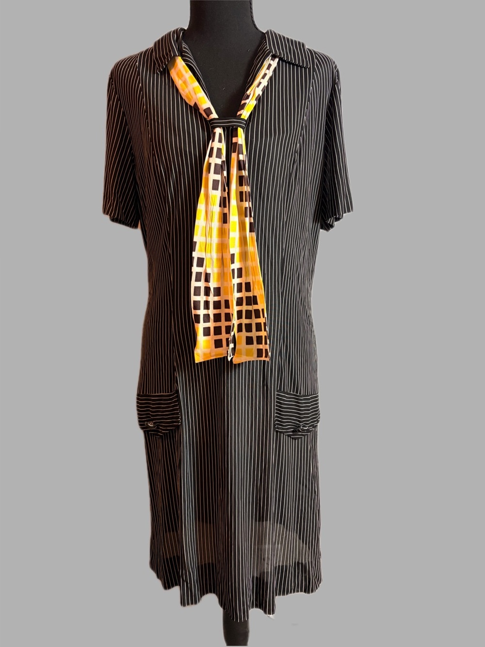 Vintage 60s Lois Young Pinstripe Dress